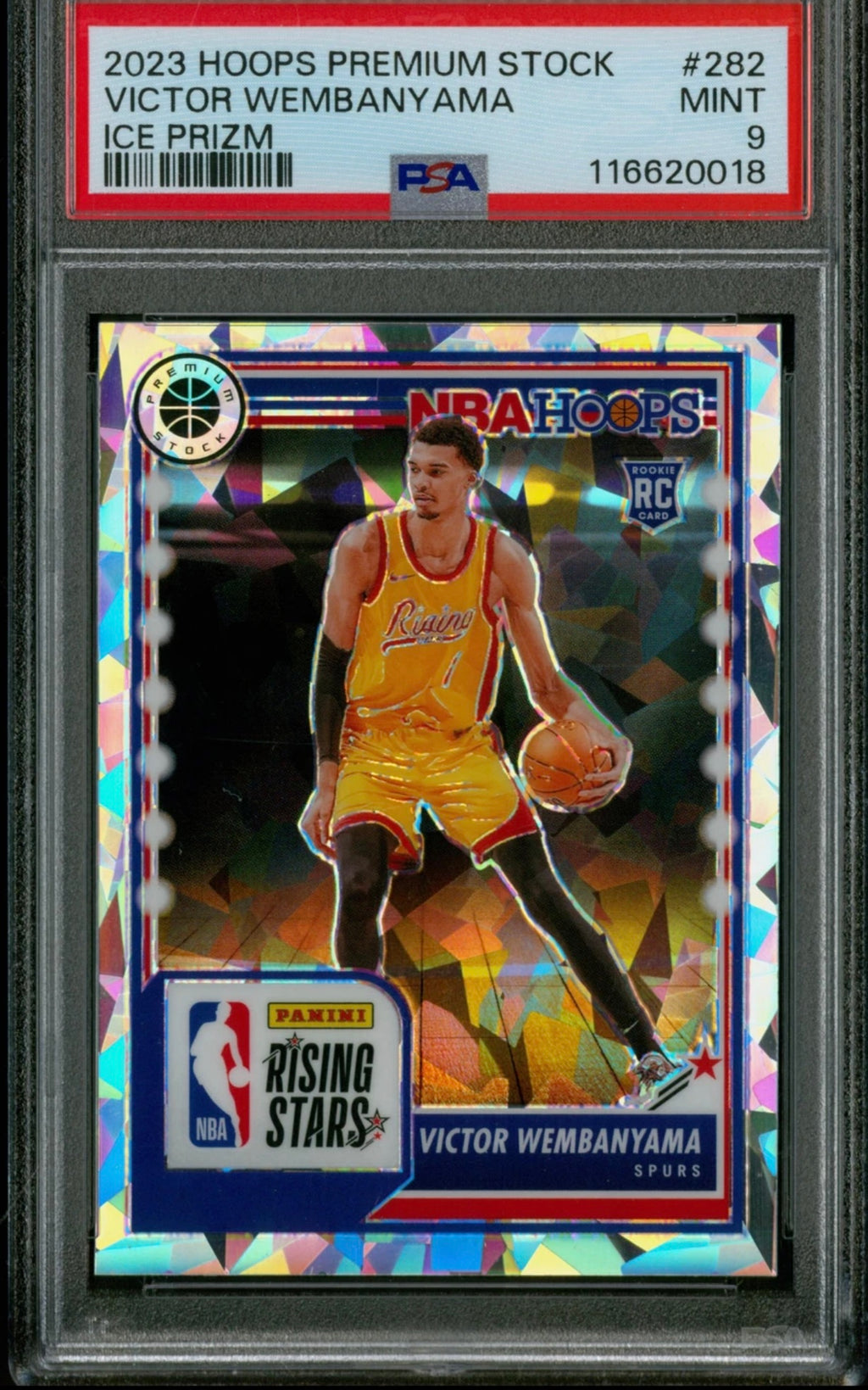 Panini TOPPS Victor Wembanyama Rookie #282 - 2023 Premium Basketball - Ice Prizm Holo - PSA 9