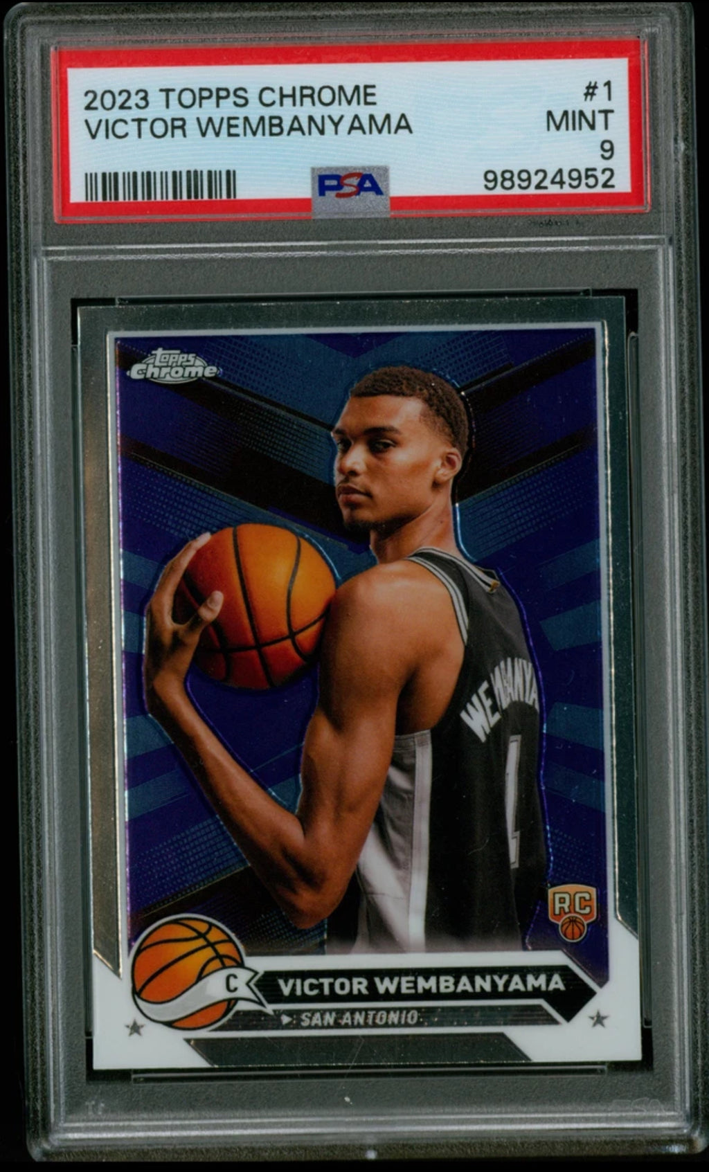 TOPPS Victor Wembanyama Rookie #1 2023 Topps Chrome Basketball Holo - English - PSA 9