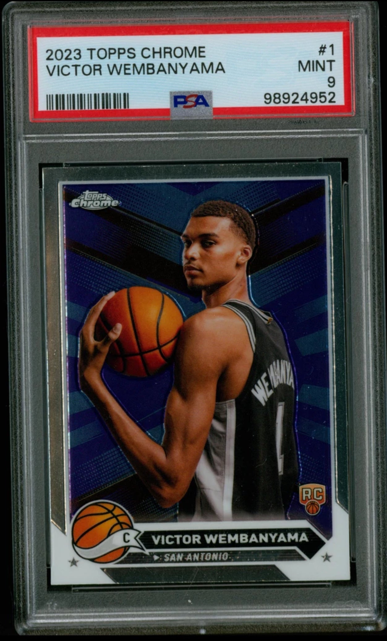 TOPPS Victor Wembanyama Rookie #1 2023 Topps Chrome Basketball Holo - English - PSA 9